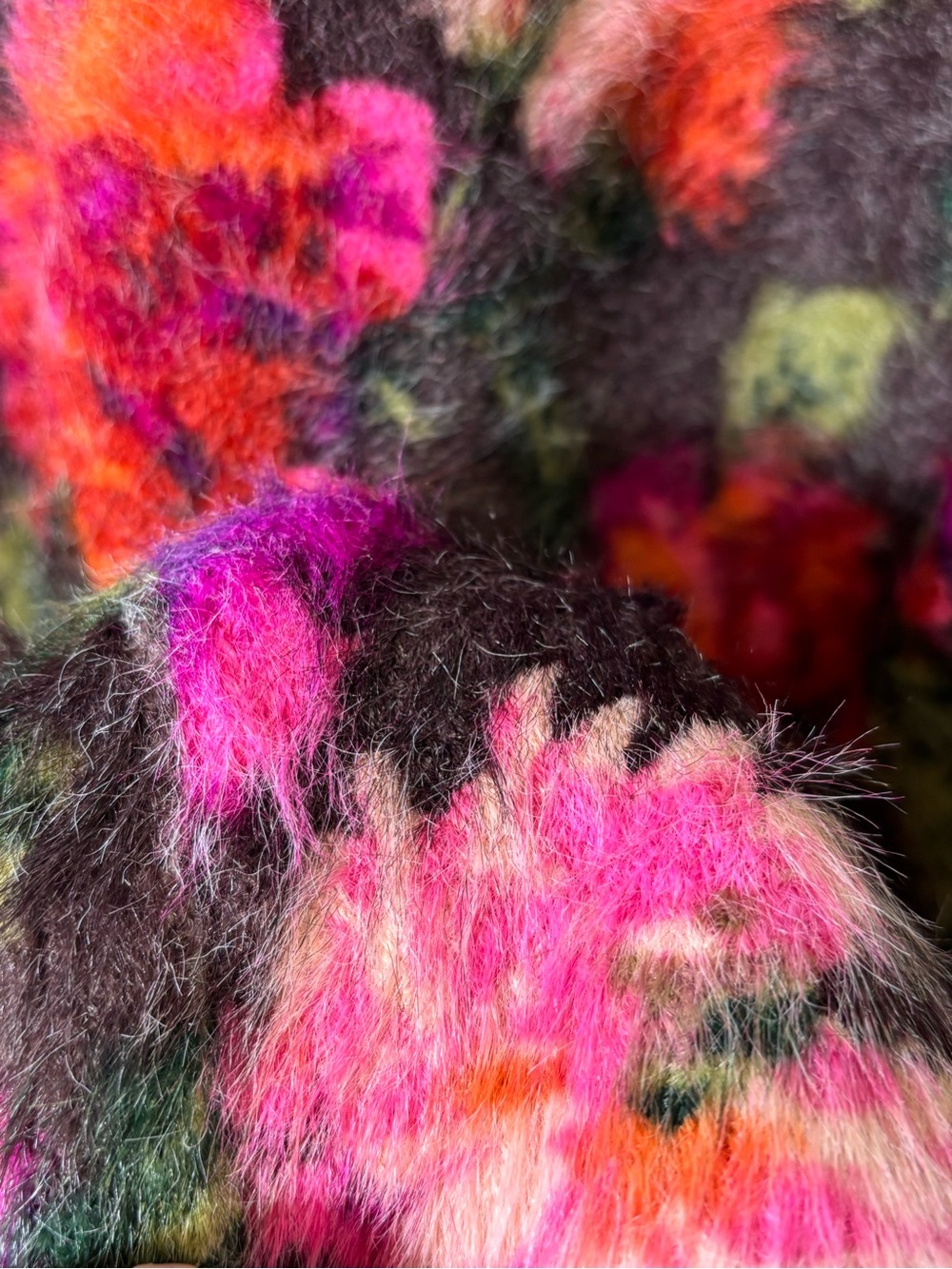 Anthropologie Meadow Rue Ariel Eyelash Floral Fuzzy Knit Sweater Large - Picture 10 of 15